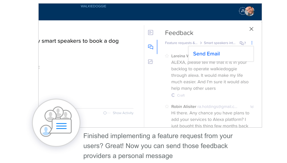 Email feedback dashboard 
