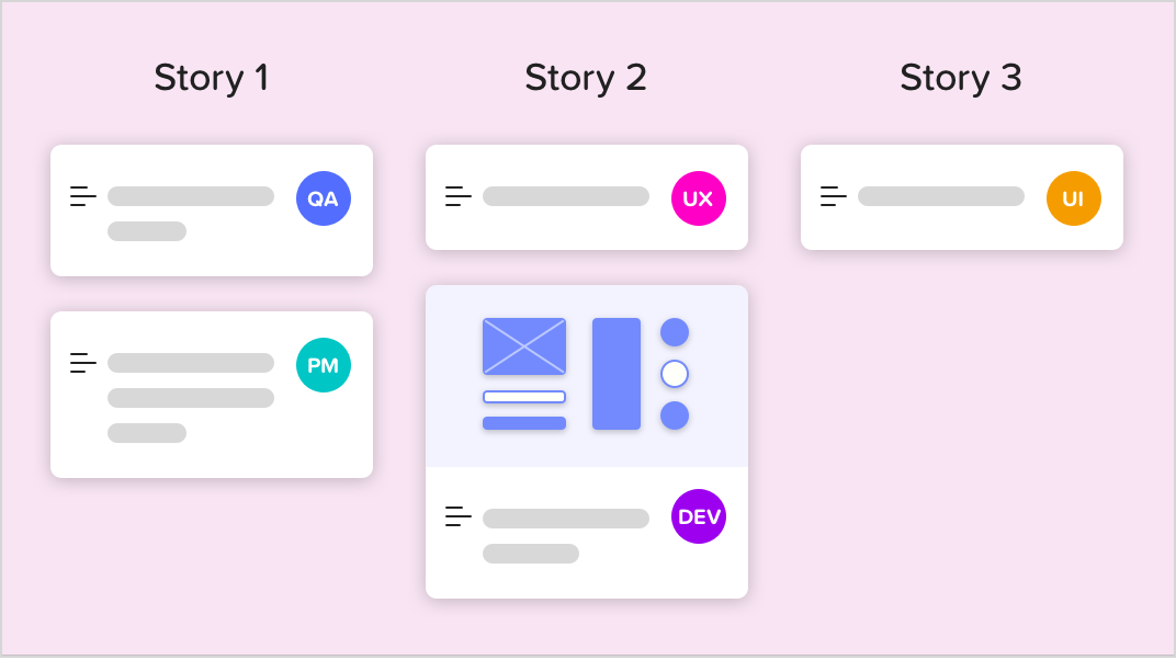 Story grouping in pink background