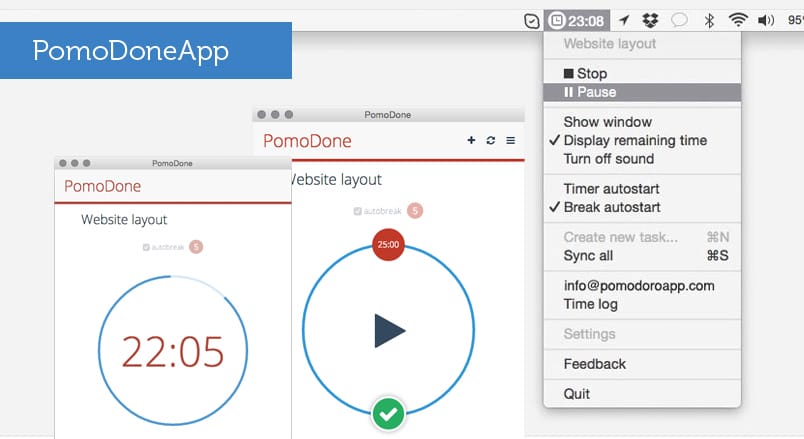 craft.io - Remote Working Tools - PomoDoneApp settings