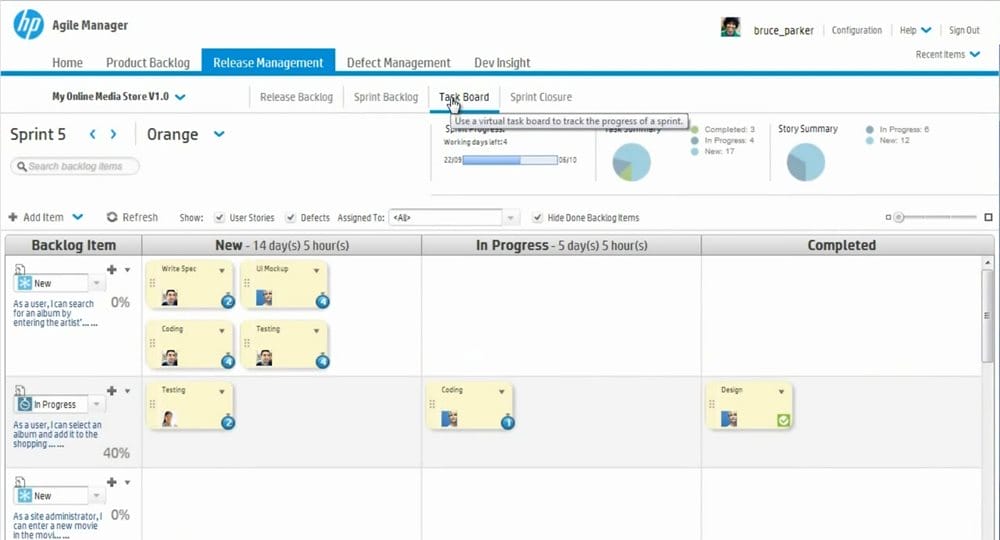 HP Agile Manager Screenshot