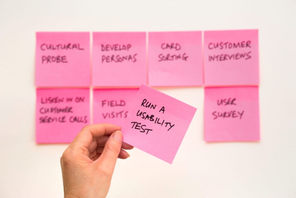 Usability sticky notes