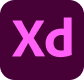 "Adobe Xd" logo is displayed in a purple square with "Xd" in pink inside.
